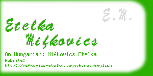 etelka mifkovics business card